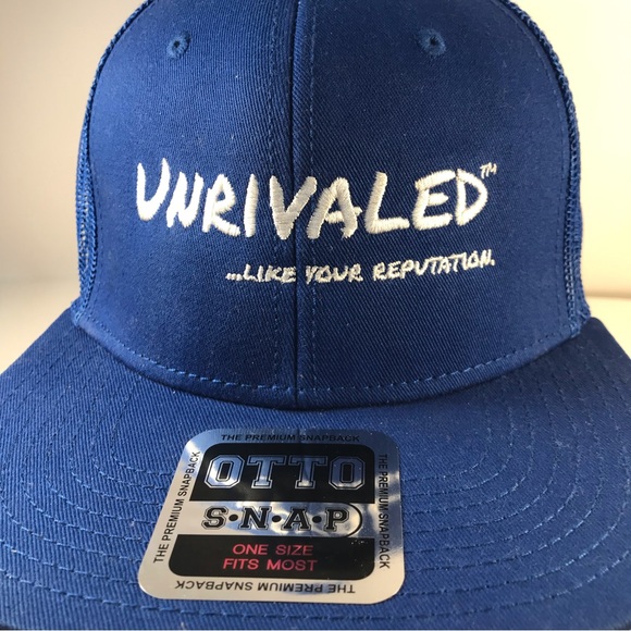 OTTO UNRIVALED Trucker Hat Cap Men's One Size Fits All. Blue Strapback - Picture 2 of 8